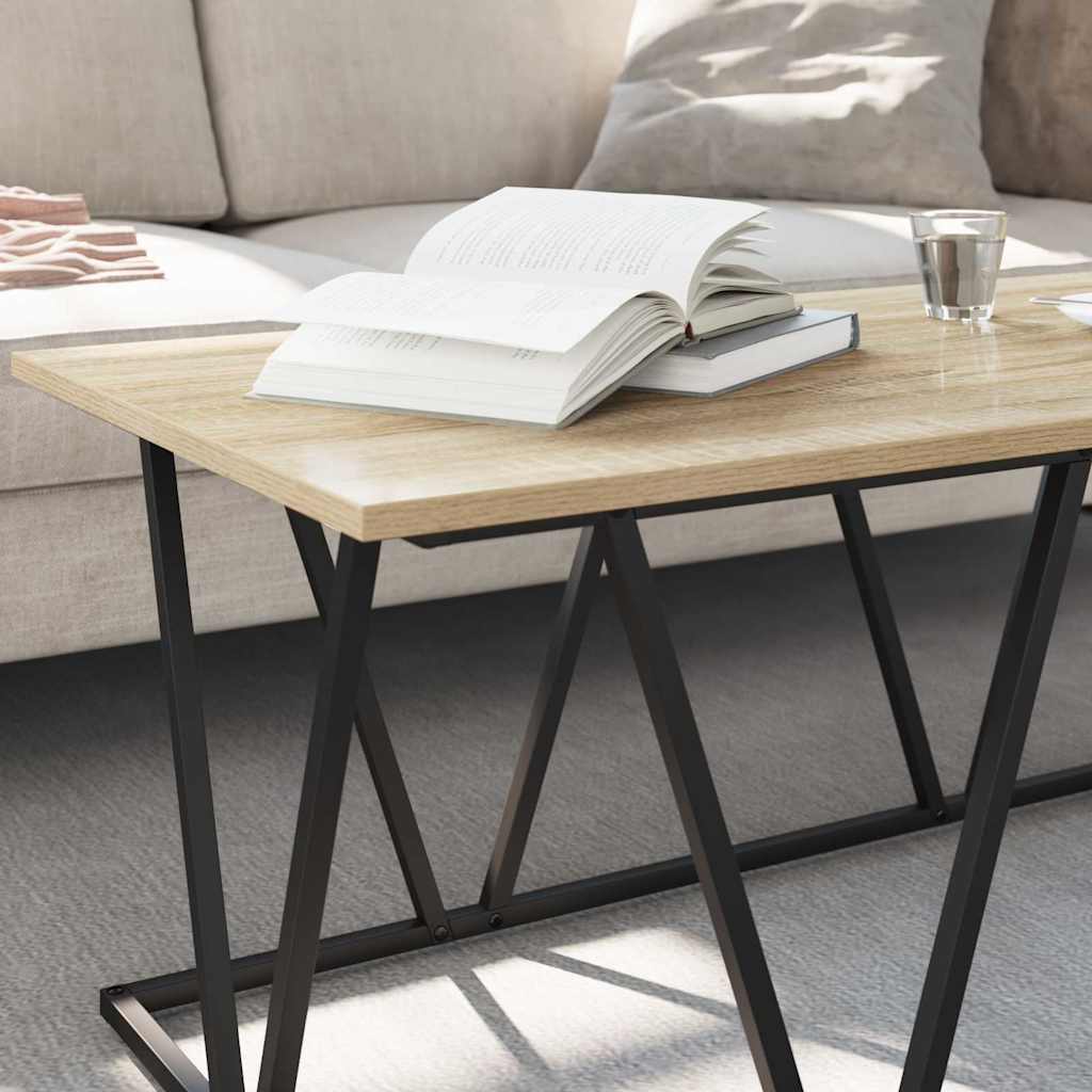 Salontafel 100 X 50 X 40 Cm Geperst Hout En Metaal