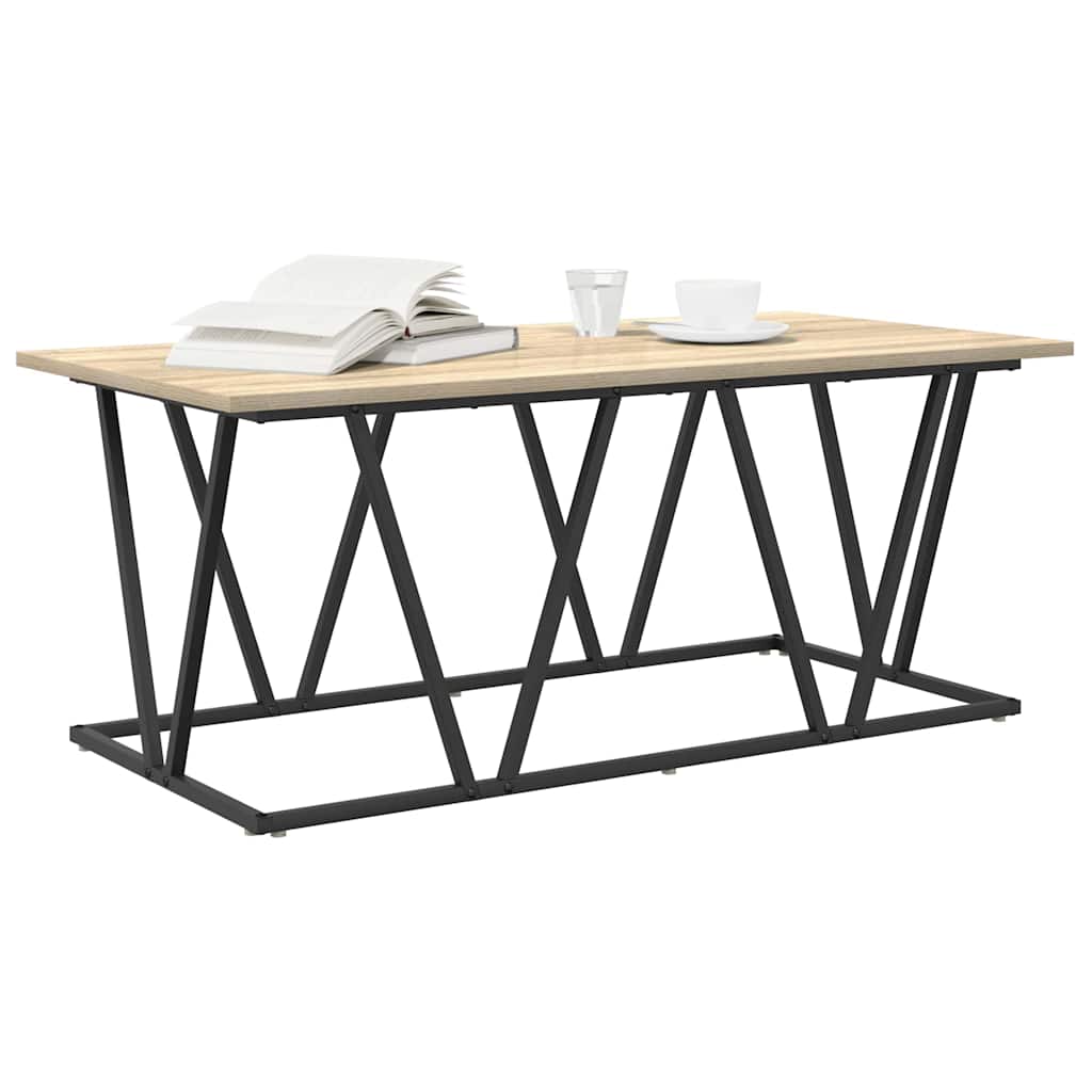 Salontafel 100 X 50 X 40 Cm Geperst Hout En Metaal