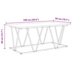 Salontafel 100 X 50 X 40 Cm Geperst Hout En Metaal