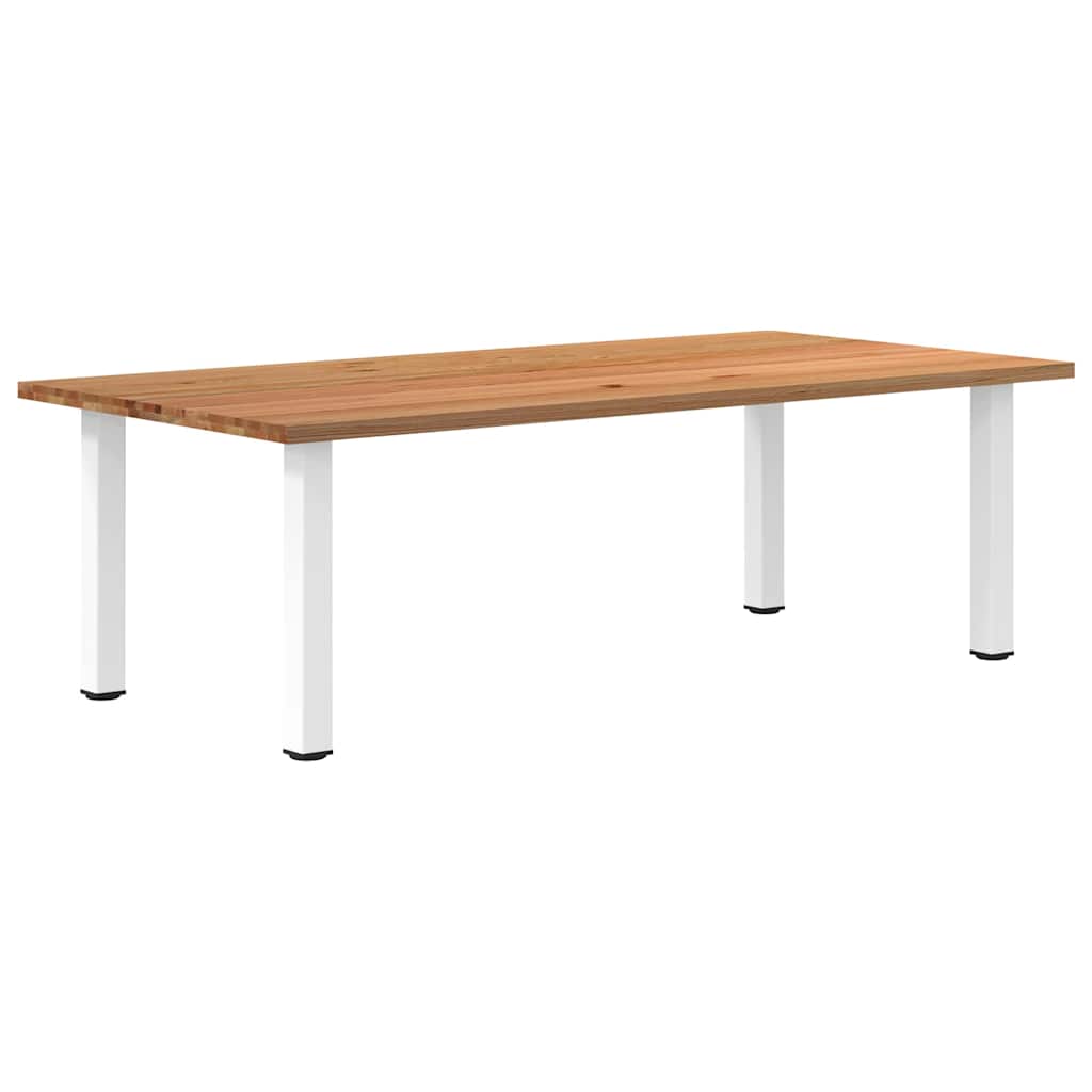 Eettafel Rechthoekig 180X120X74 Cm Massief Eikenhout Lichtbruin Wit