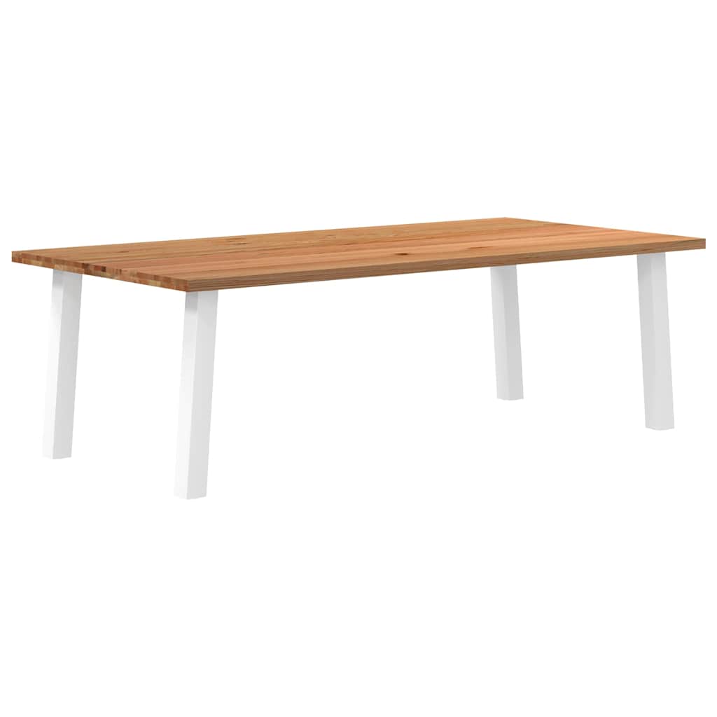 Eettafel Rechthoekig 180X120X74 Cm Massief Eikenhout Lichtbruin Wit