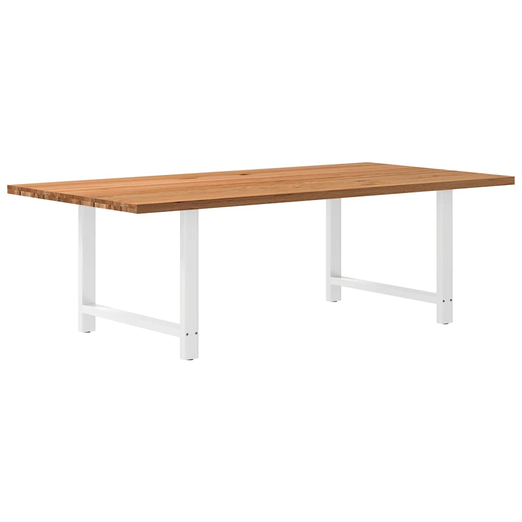 Eettafel Rechthoekig Massief Eikenhout Lichtbruin