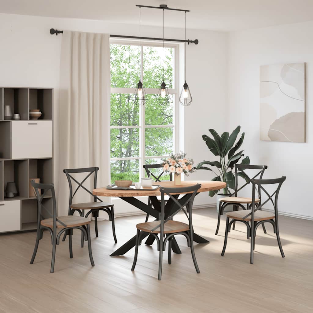 Eettafel Ovaal Massief Eikenhout Lichtbruin
