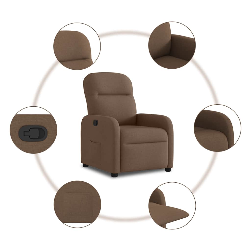 Fauteuil Verstelbaar Stof Bruin