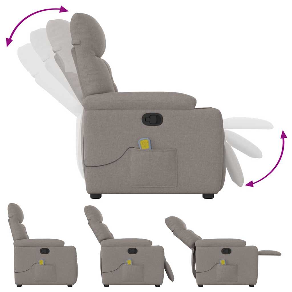 Massagestoel Verstelbaar Stof Taupe
