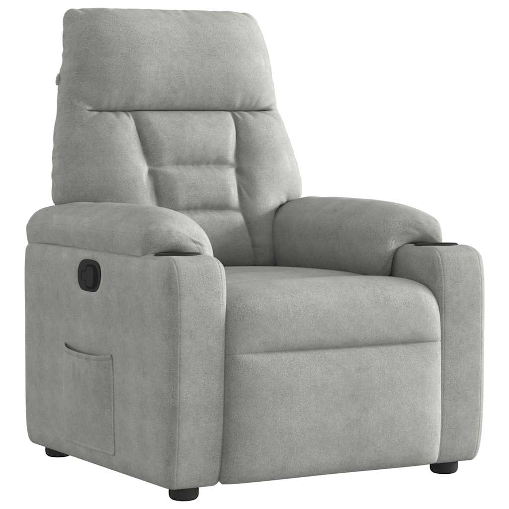 Fauteuil Verstelbaar Microvezelstof Lichtgrijs