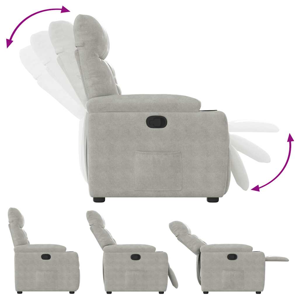 Fauteuil Verstelbaar Microvezelstof Lichtgrijs