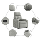 Fauteuil Verstelbaar Microvezelstof Lichtgrijs