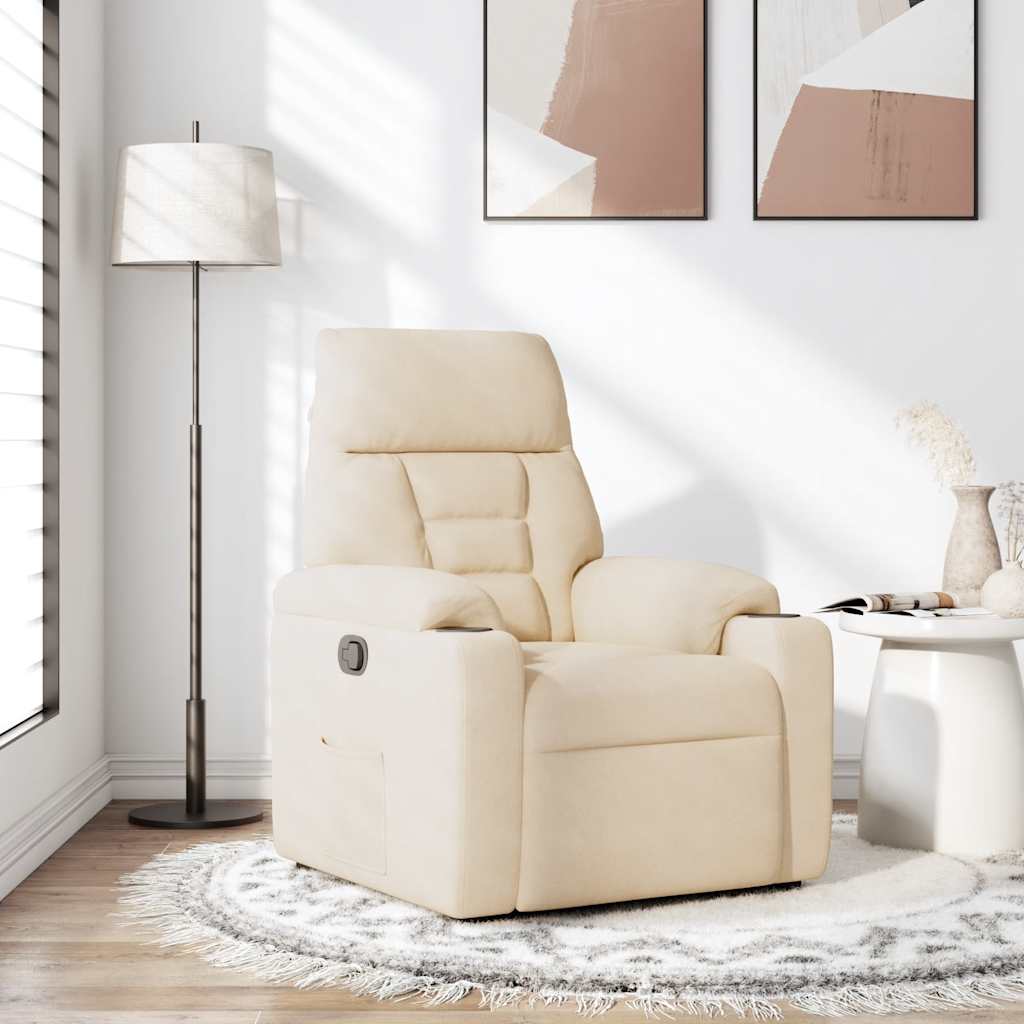 Fauteuil Verstelbaar Microvezelstof Beige