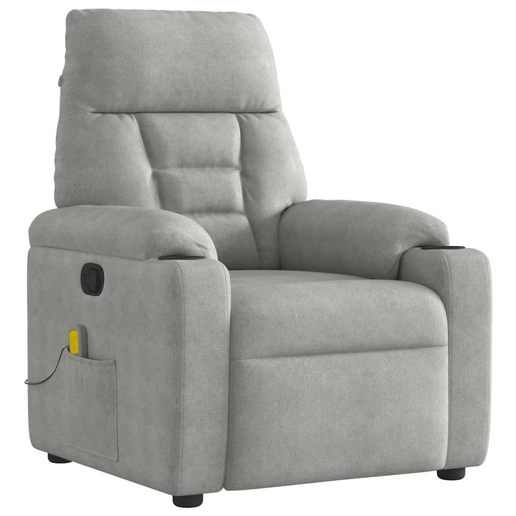 Fauteuil Verstelbaar Microvezelstof Lichtgrijs