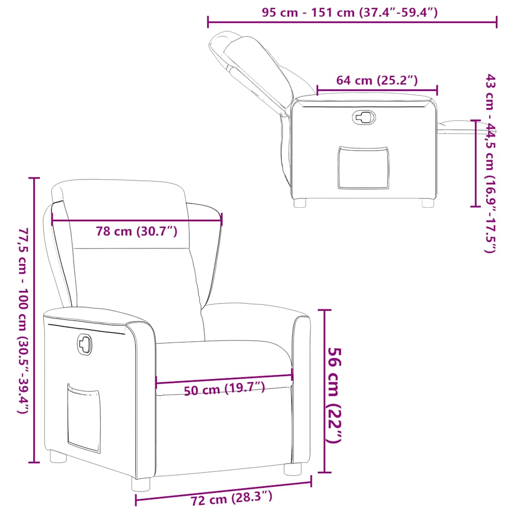 Fauteuil Verstelbaar Stof Bruin