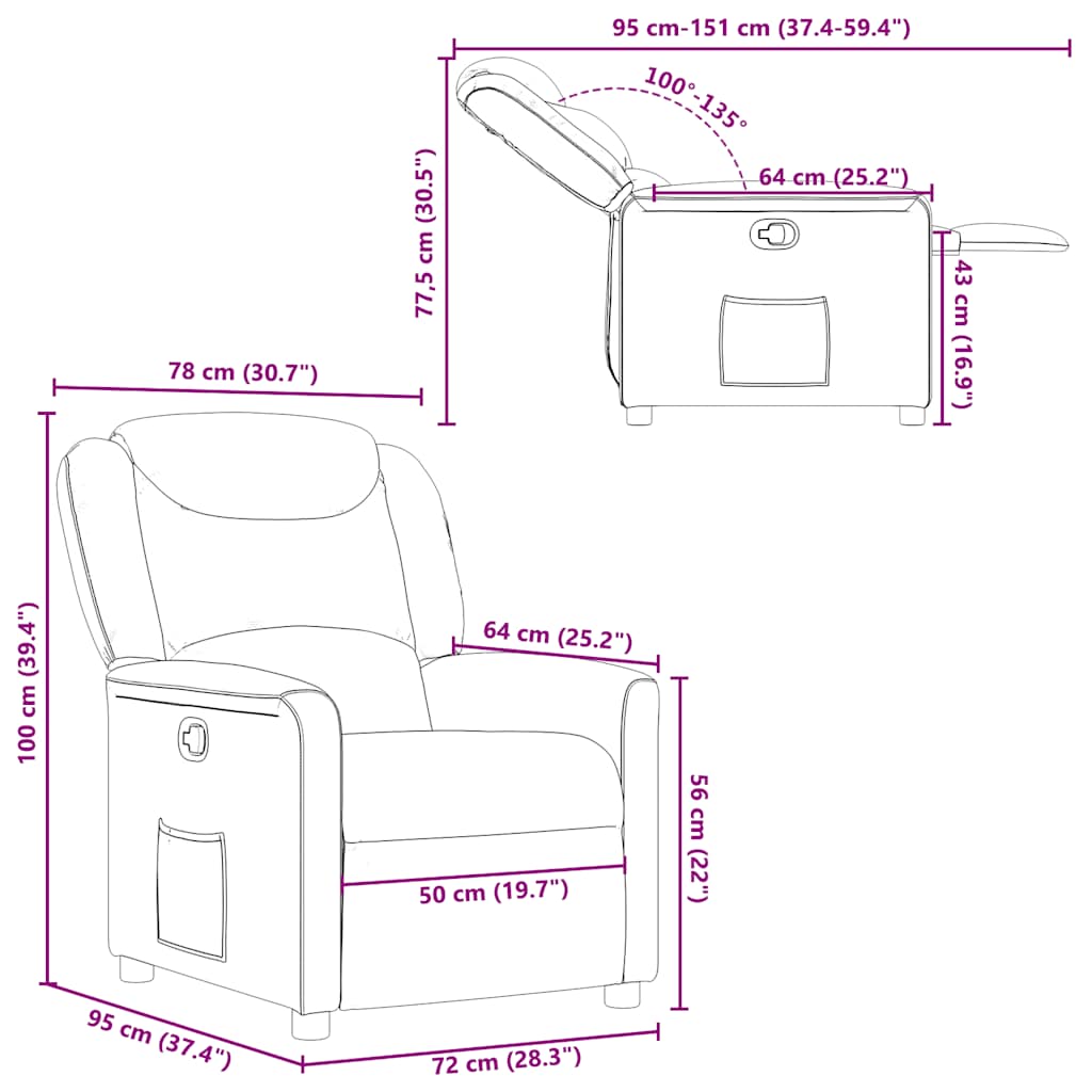Fauteuil Verstelbaar Stof Taupe