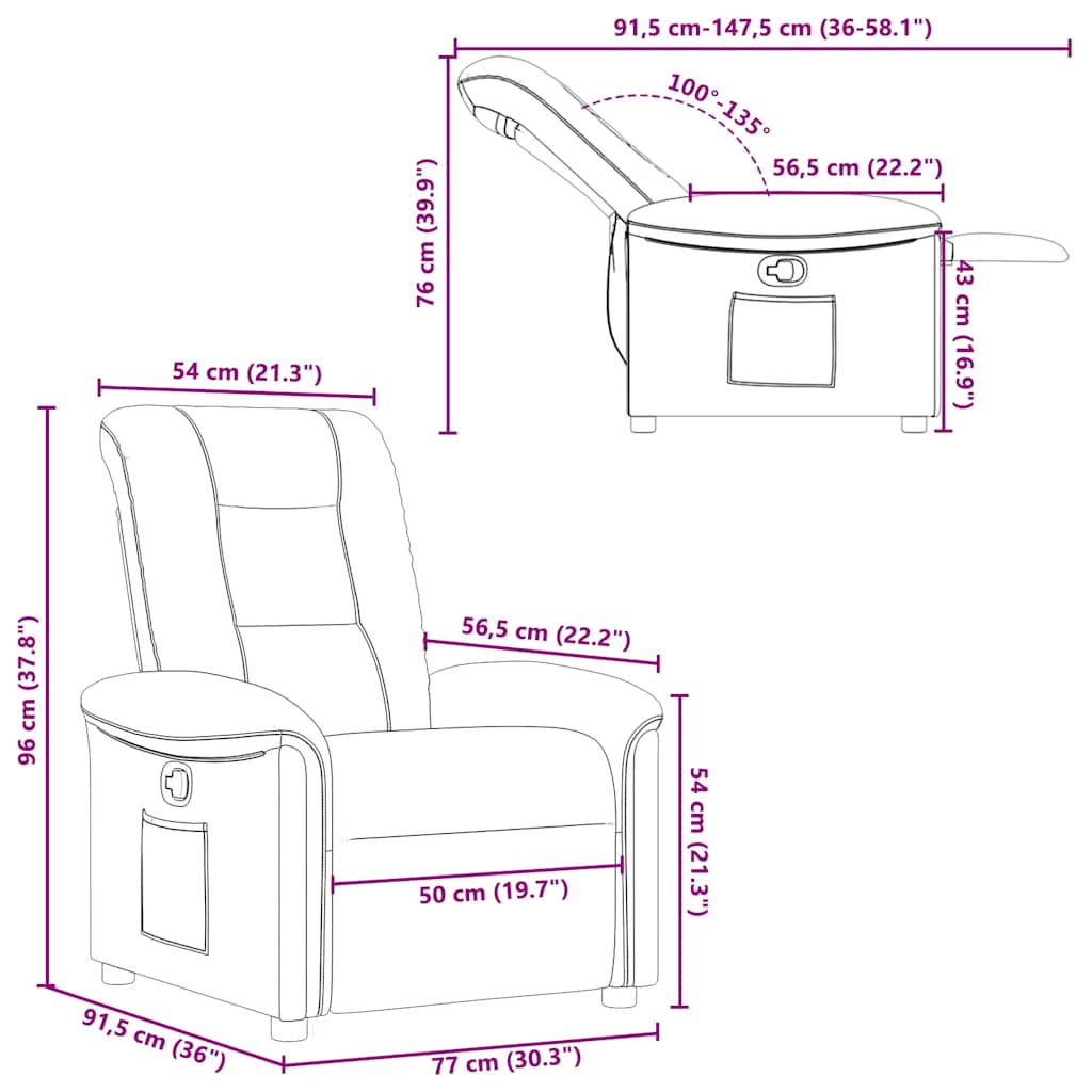 Fauteuil Verstelbaar Stof Lichtgrijs