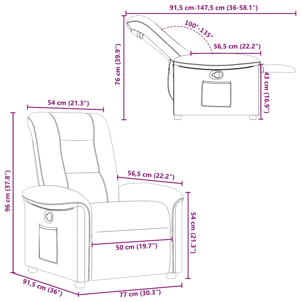 Fauteuil Verstelbaar Stof Bruin