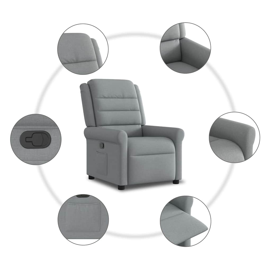 Fauteuil Verstelbaar Stof Lichtgrijs