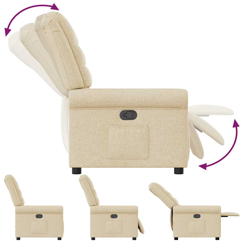 Fauteuil Verstelbaar Stof Kleurig Crème