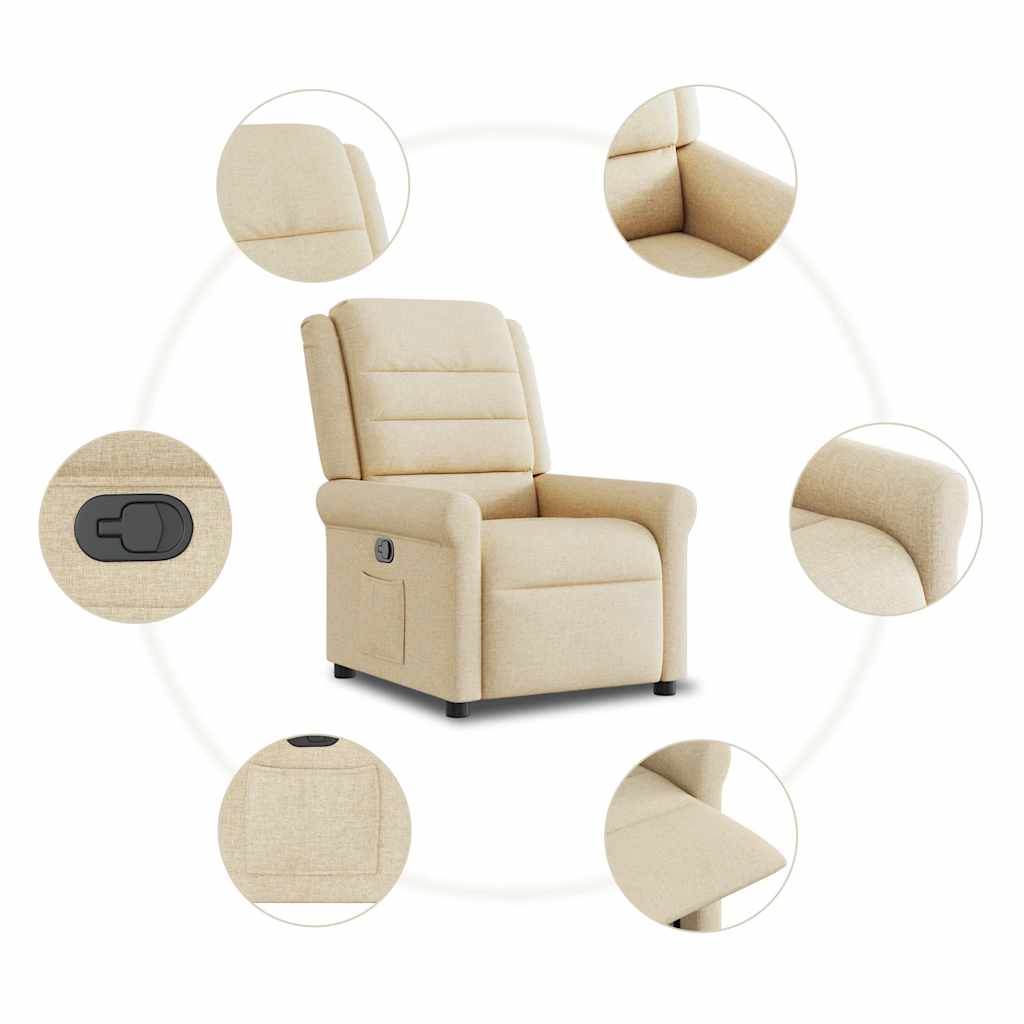 Fauteuil Verstelbaar Stof Kleurig Crème