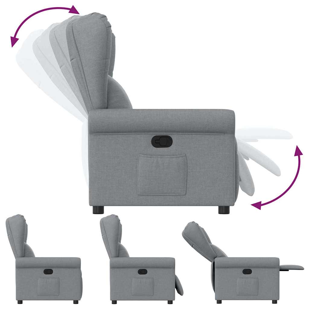 Fauteuil Verstelbaar Stof Lichtgrijs