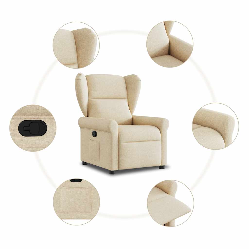 Fauteuil Verstelbaar Stof Kleurig Crème