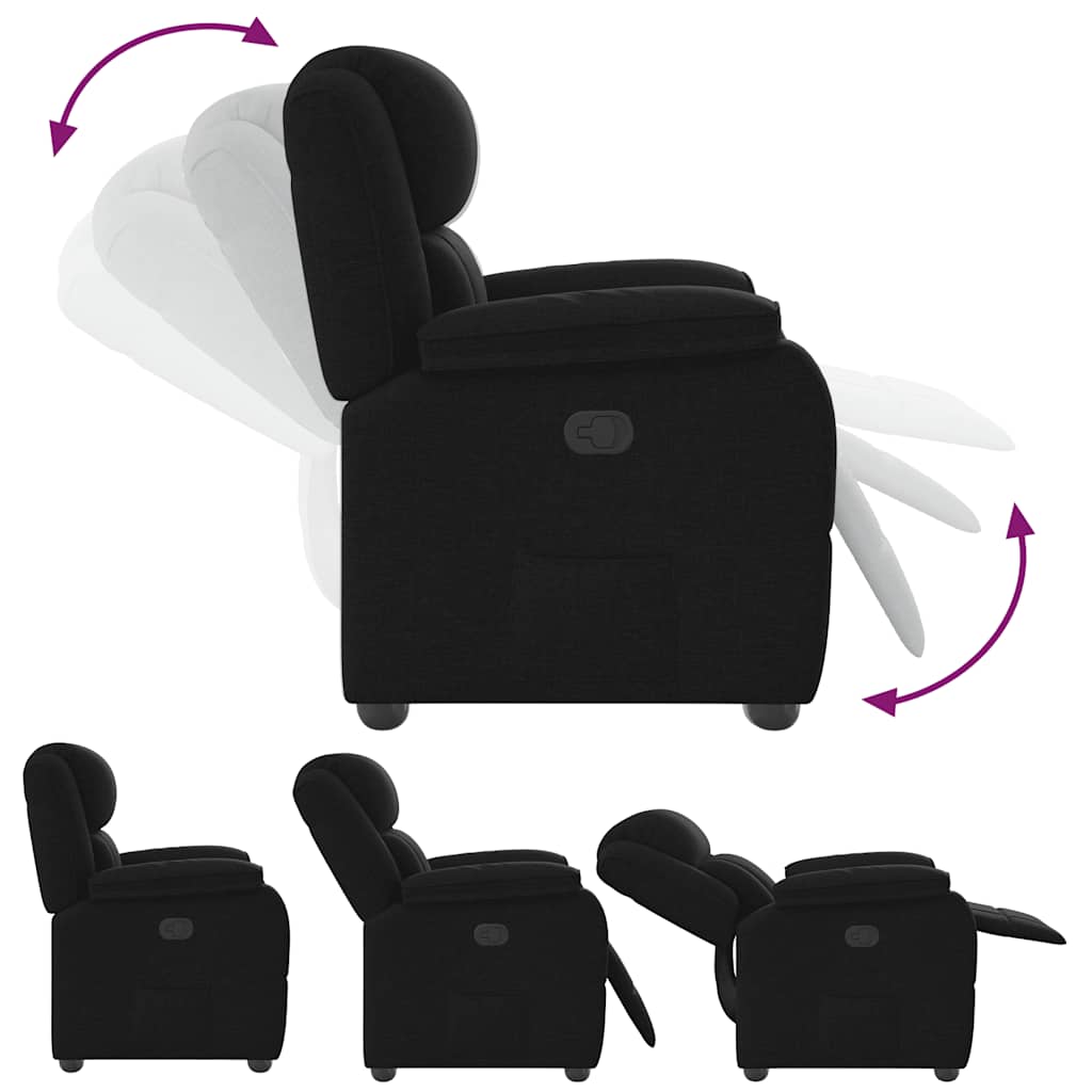 Fauteuil Verstelbaar Stof Zwart