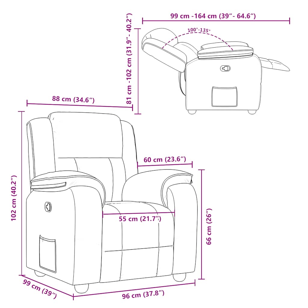 Fauteuil Verstelbaar Stof Taupe