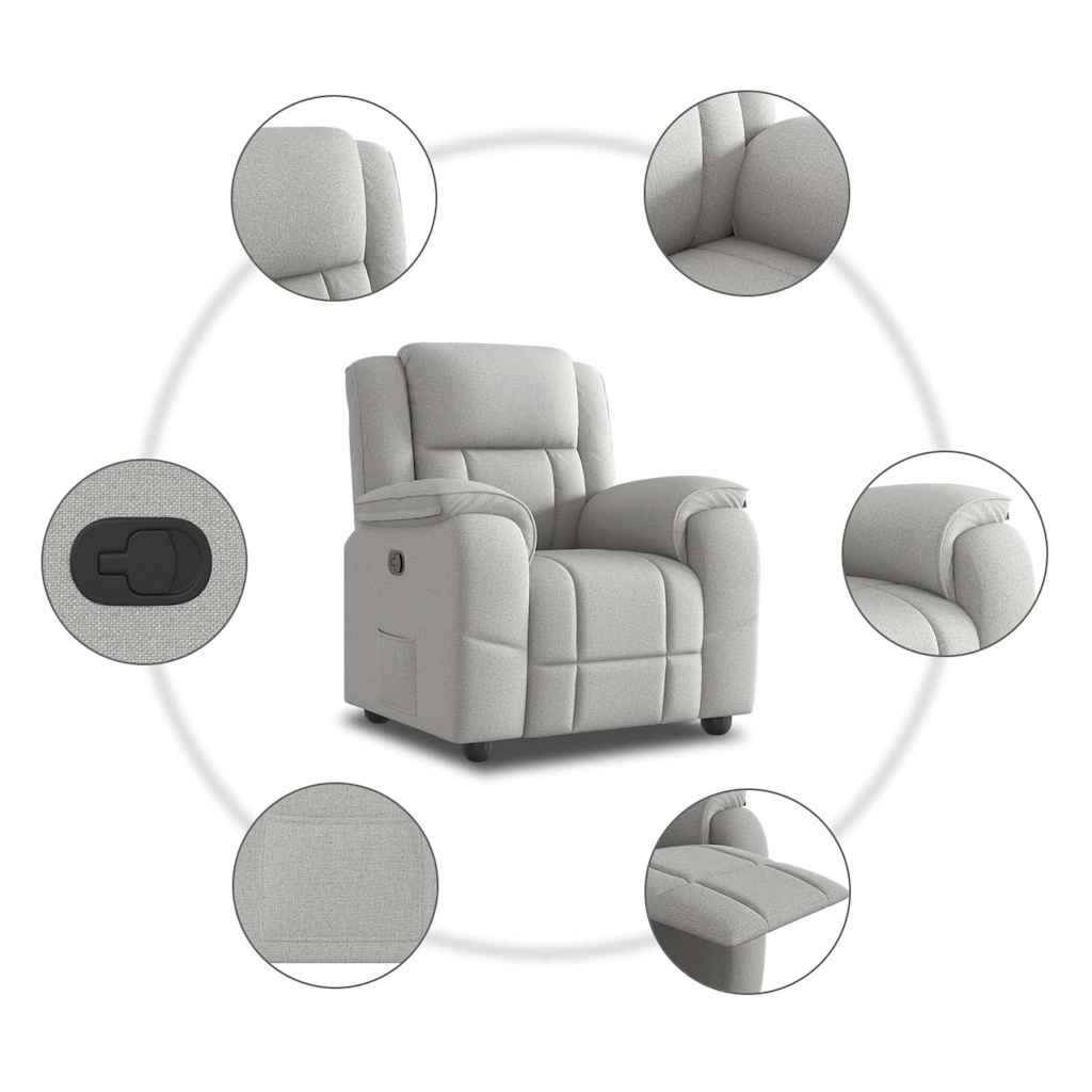 Fauteuil Verstelbaar Stof Wolk Grijs Wolkengrijs
