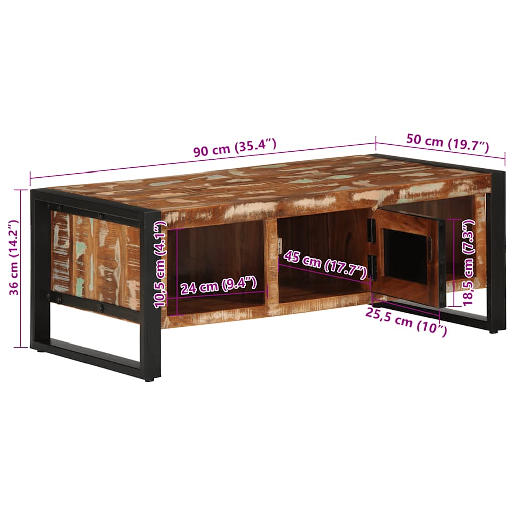 Salontafel 90X50X36 Cm Meerkleurig