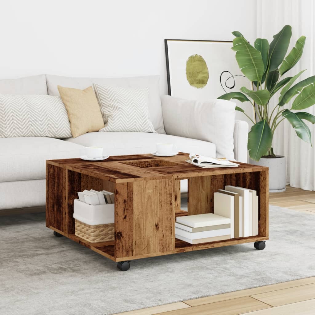 Salontafel 80X80X40 Cm Bewerkt Hout