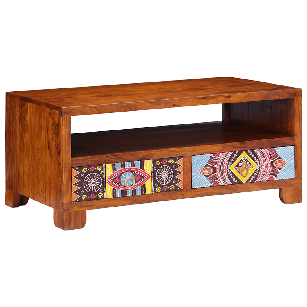 Salontafel 90X50X40 Cm Massief Acaciahout Multikleur