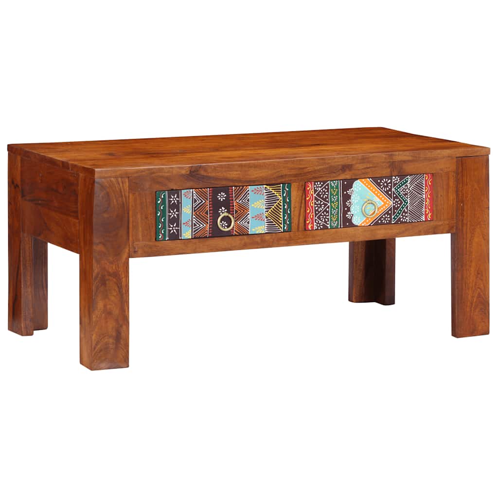 Salontafel 90X50X40 Cm Massief Acaciahout Multikleur
