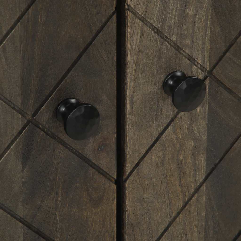 3-Delige Dressoirs 60X33X75 Cm Massief Mangohout Zwart