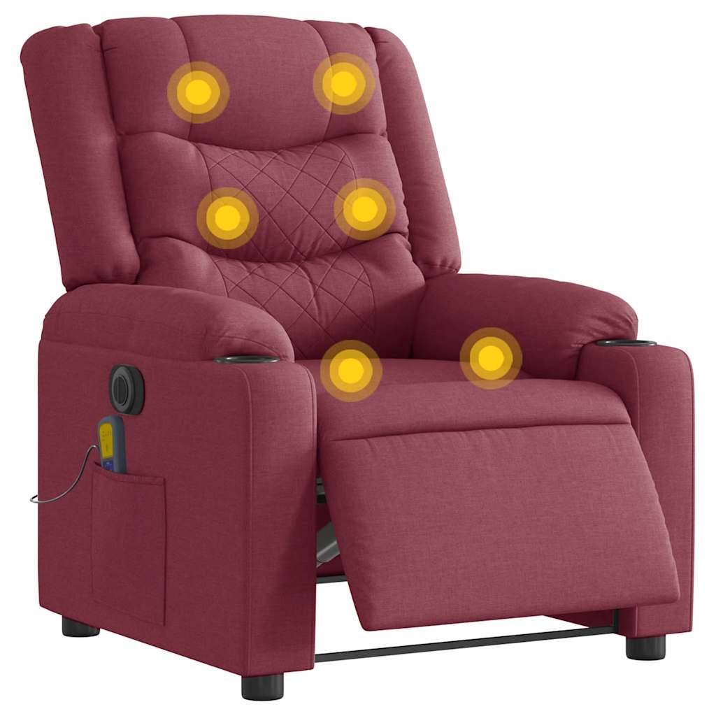 Massagestoel Stof Wijnrood