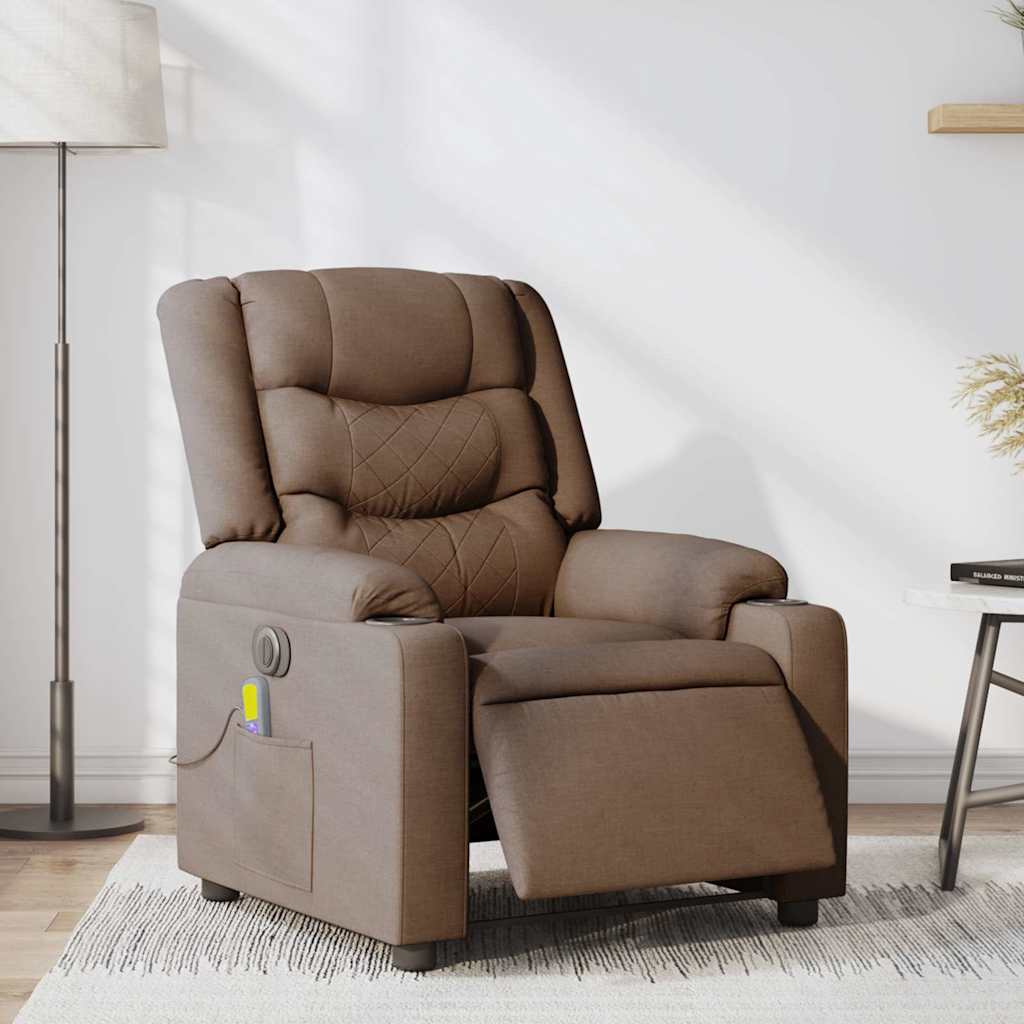 Massagestoel Stof Bruin