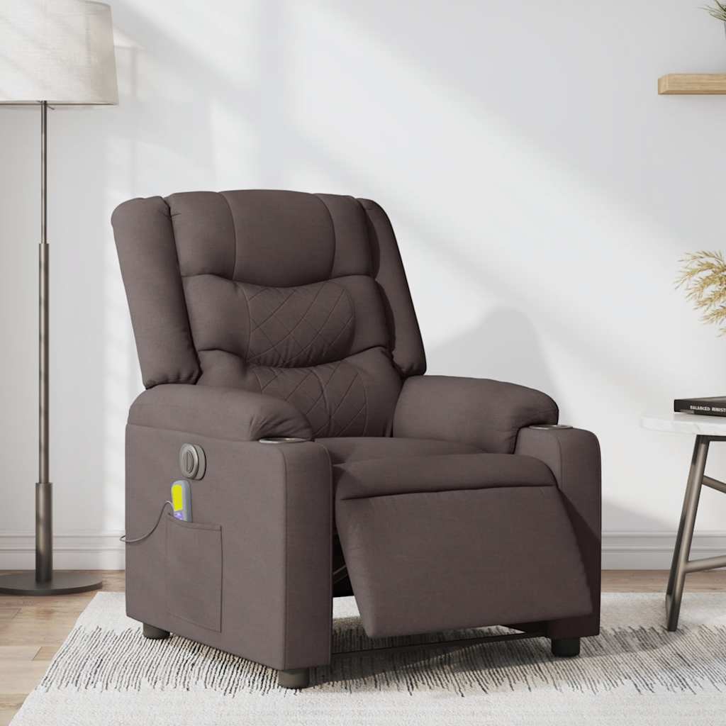 Massagestoel Stof Donkerbruin