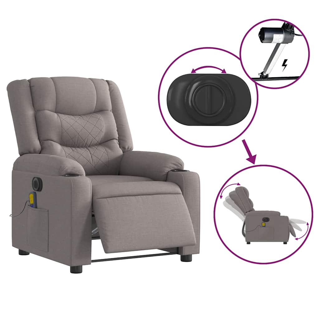 Massagestoel Stof Taupe