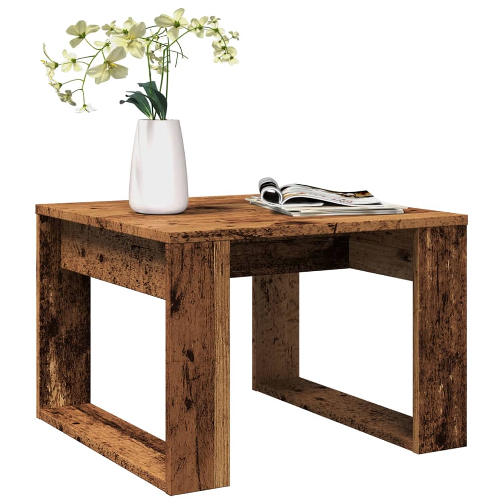Bijzettafel 50X50X35 Cm Bewerkt Hout Kleurig