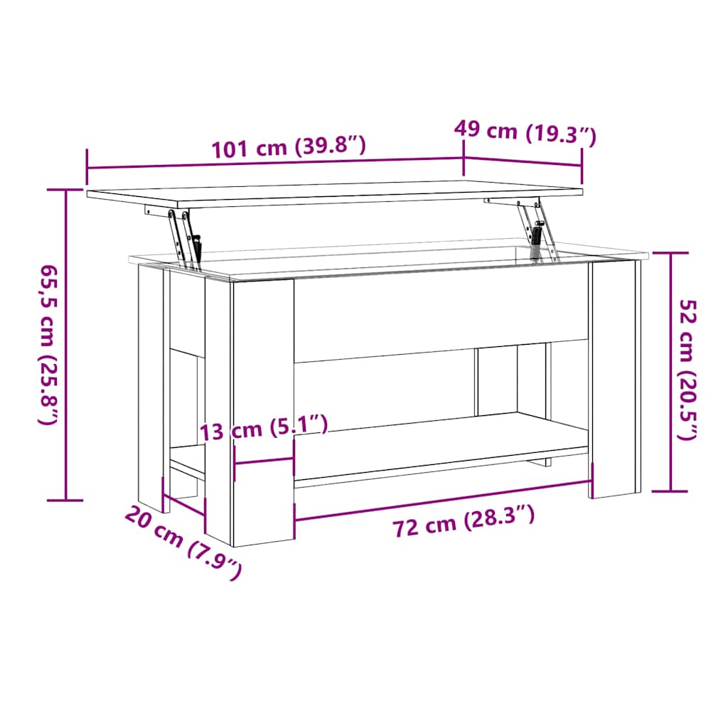 Salontafel Bewerkt Hout Kleurig