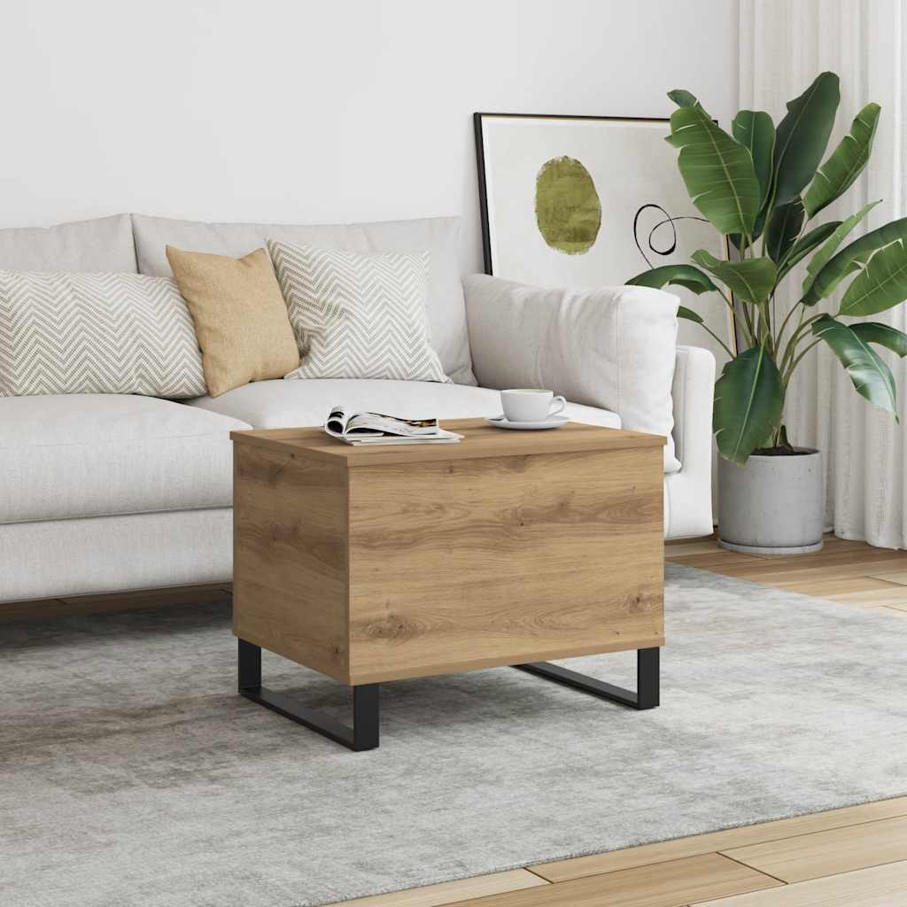 Salontafel 60X44,5X45 Cm Bewerkt Hout Eikenkleurig