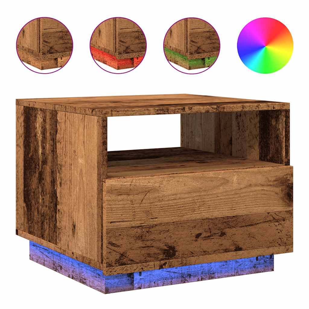 Salontafel Met Led-Verlichting 50X49X40 Cm Kleurig