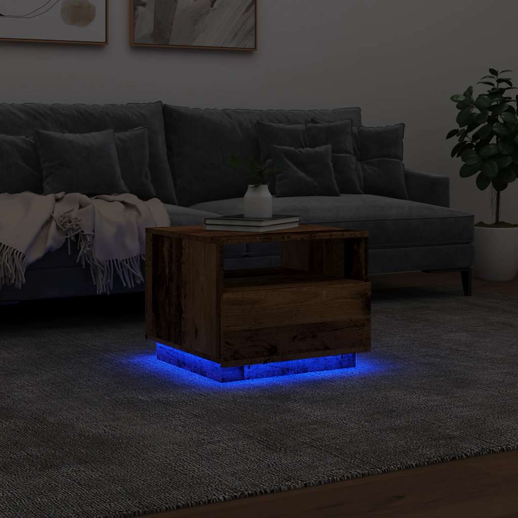 Salontafel Met Led-Verlichting 50X49X40 Cm Kleurig