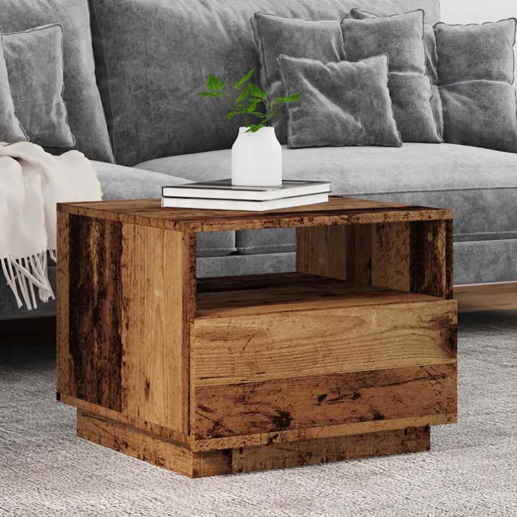 Salontafel Met Led-Verlichting 50X49X40 Cm Kleurig