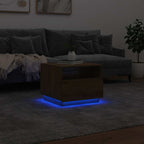 Salontafel Met Led-Verlichting 50X49X40 Cm Artisan Eikenkleurig