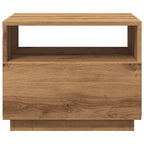 Salontafel Met Led-Verlichting 50X49X40 Cm Artisan Eikenkleurig