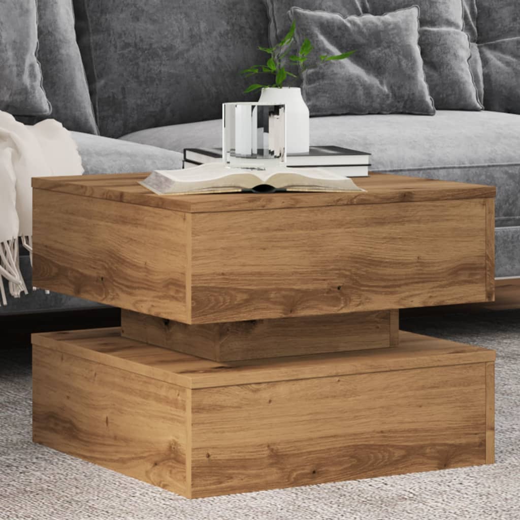 Salontafel Met Led-Verlichting 90X50X40 Cm