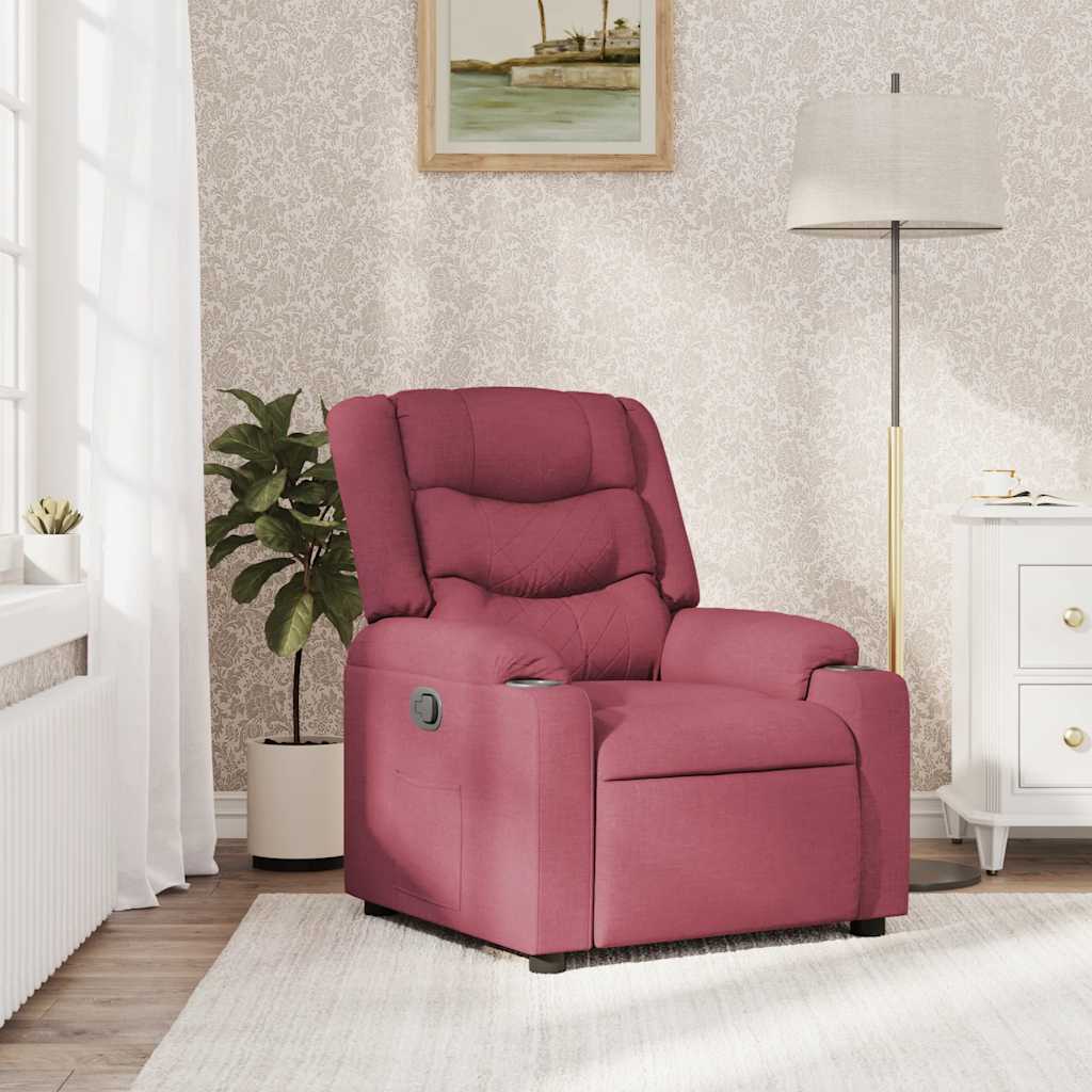 Fauteuil Verstelbaar Stof Wijnrood