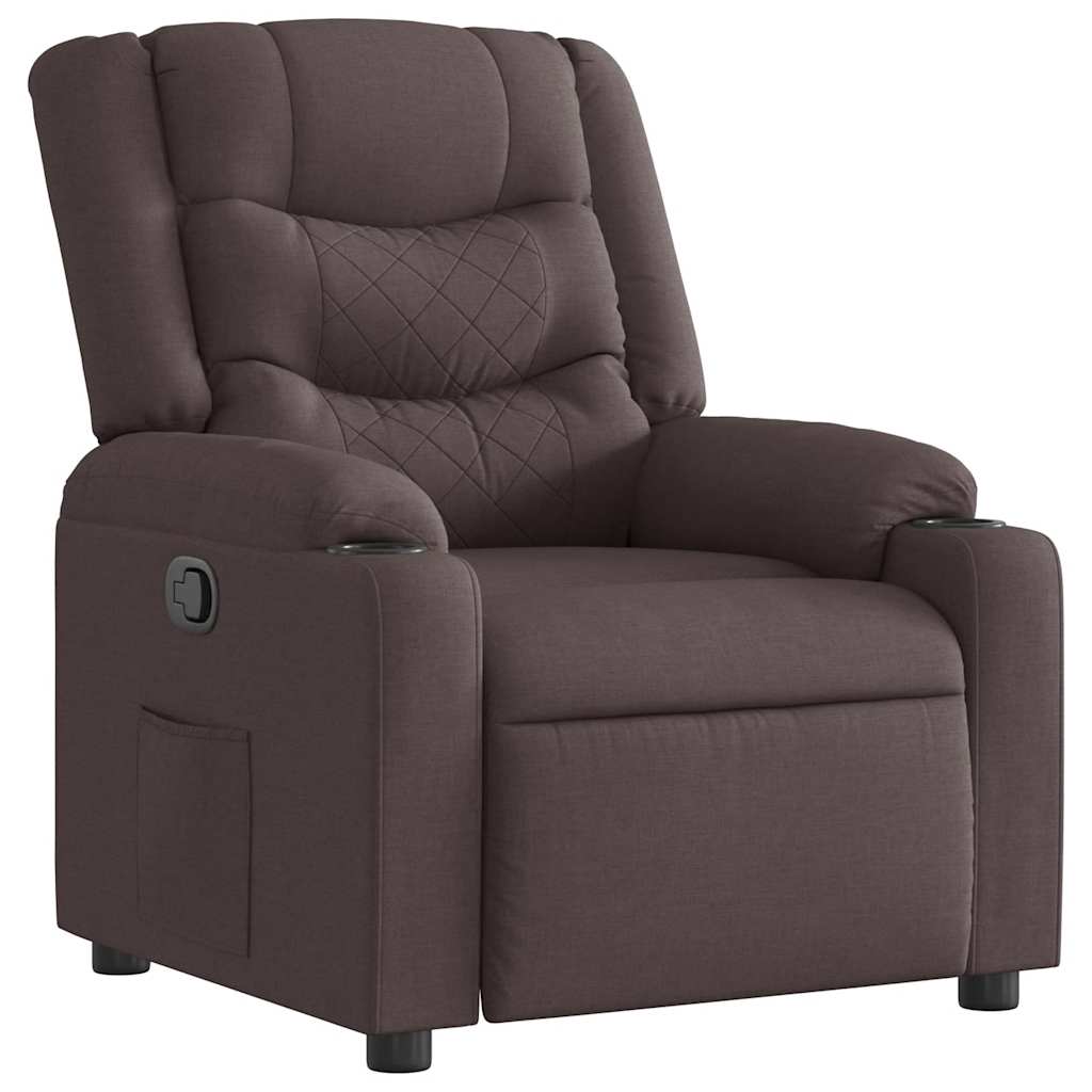 Fauteuil Verstelbaar Stof Donkerbruin