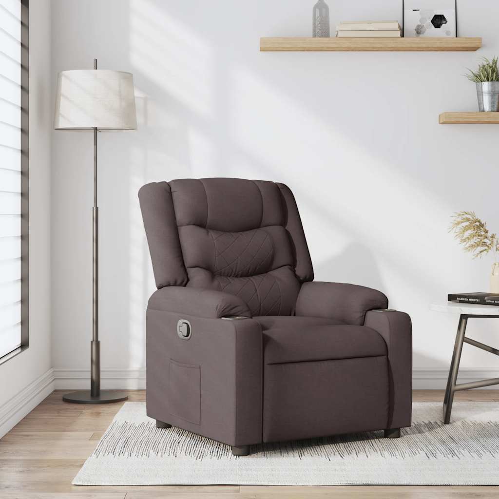 Fauteuil Verstelbaar Stof Donkerbruin