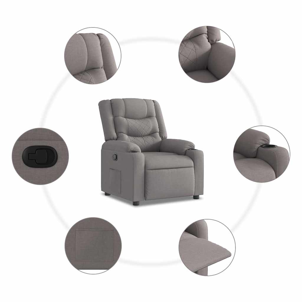 Fauteuil Verstelbaar Stof Taupe