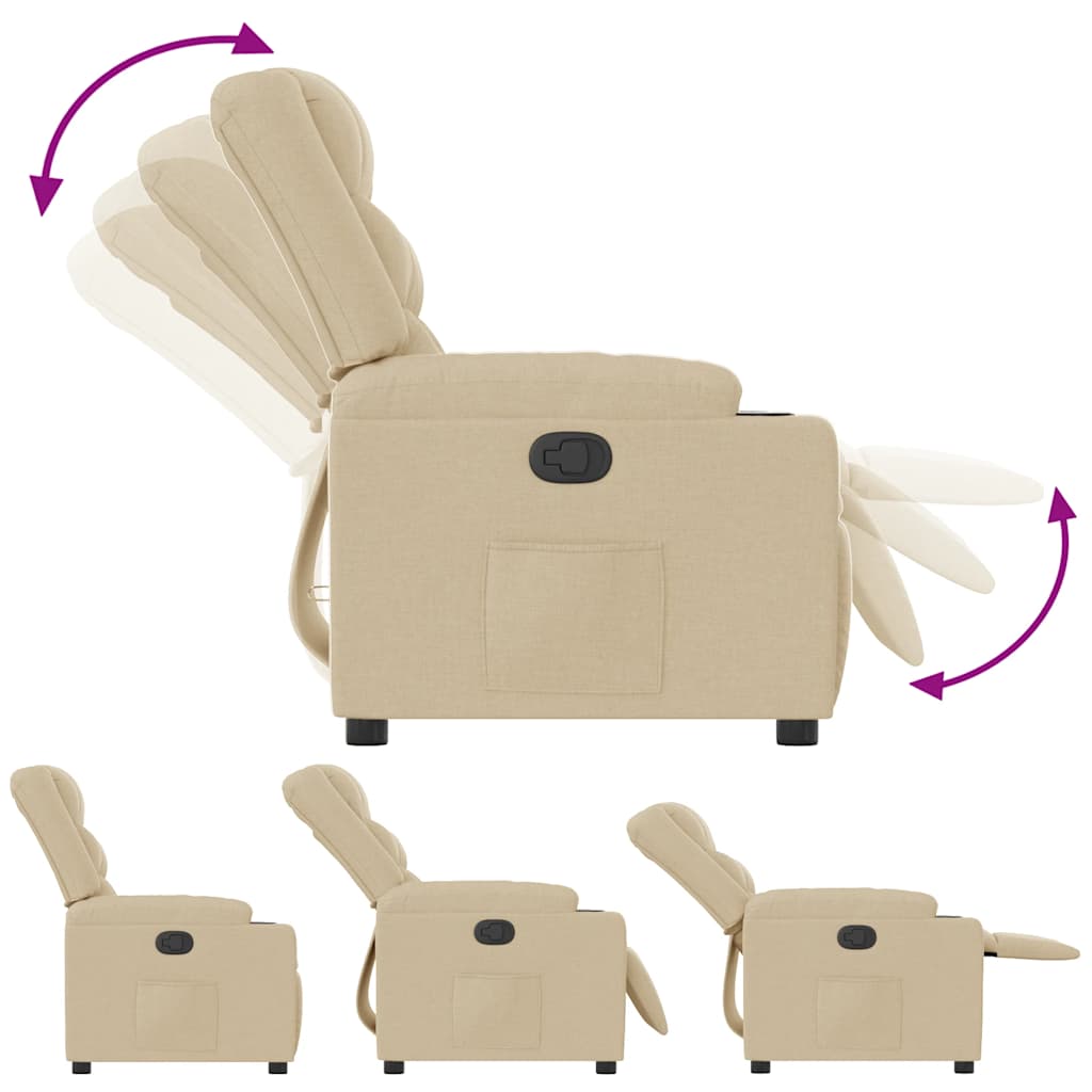 Fauteuil Verstelbaar Stof Kleurig Crème