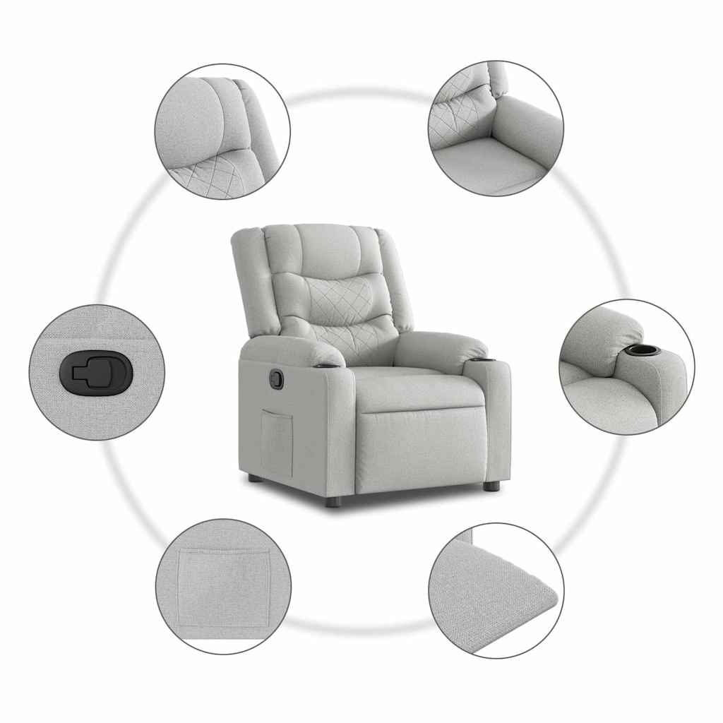Fauteuil Verstelbaar Stof Wolk Grijs Wolkengrijs